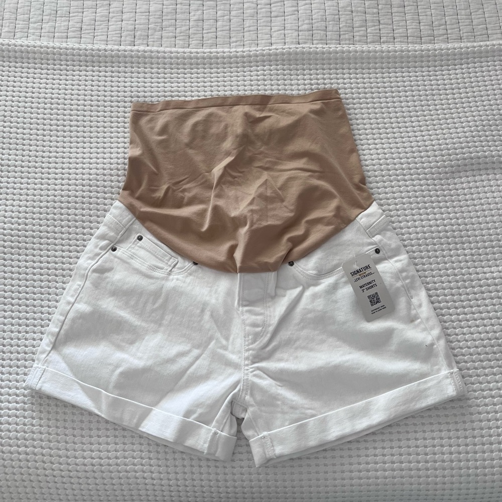 Levi's White Denim Maternity Shorts